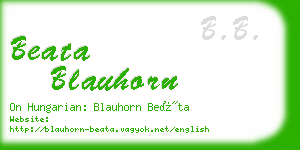 beata blauhorn business card